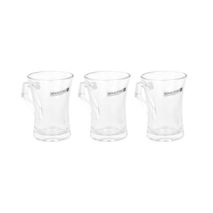Royalford RF12810 3 Piece 300ml Glass Mug Set  | Lead-Free Soda Lime Glass  | Dishwasher Safe Premium Glassware with Crystal Clear Finish and Classic Design Style