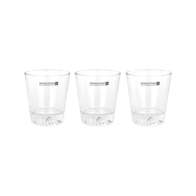 Royalford RF12811 3PC Glass Tumbler Set| 275ML capacity and made from durable lead-free soda-lime glass| crystal clear, dishwasher safe, for daily beverage use|