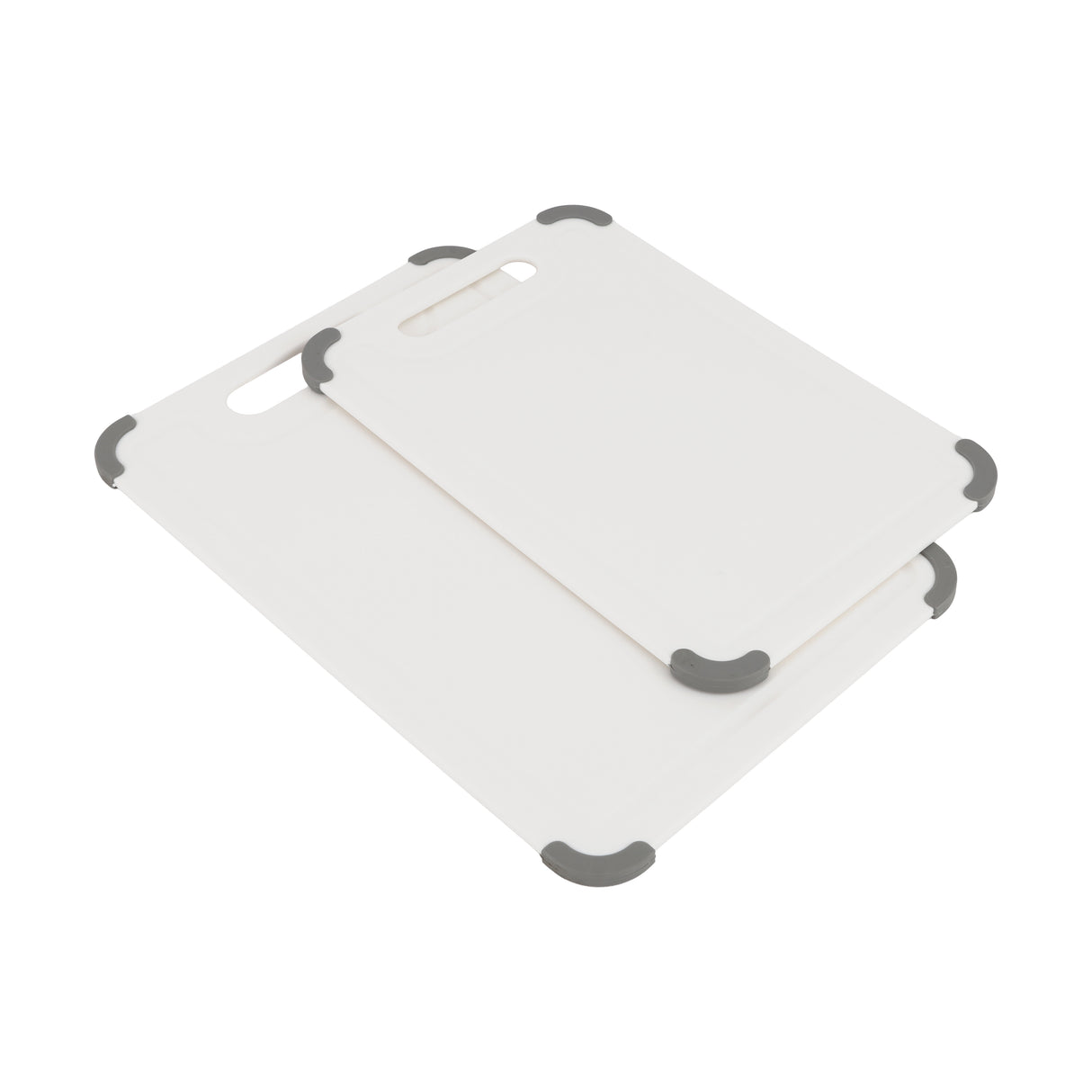 Royalford RF12821 2PC Cutting Board Set | Non-Slip TPR Edges | Premium PP Plastic Chopping Boards for Vegetables, Fruits, Meat & Bread | Durable Non-Absorbent Design