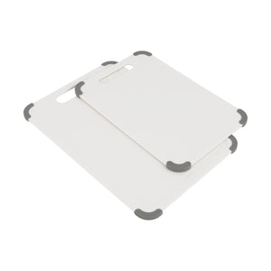 Royalford RF12821 2PC Cutting Board Set | Non-Slip TPR Edges | Premium PP Plastic Chopping Boards for Vegetables, Fruits, Meat & Bread | Durable Non-Absorbent Design