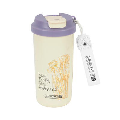Royalford RF12825 500ml Stainless Steel Vacuum Tumbler | Double Wall Insulated Travel Mug | SS304 Inner | Leak-Resistant Hot & Cold Cup with Strap for Office & Travel Use