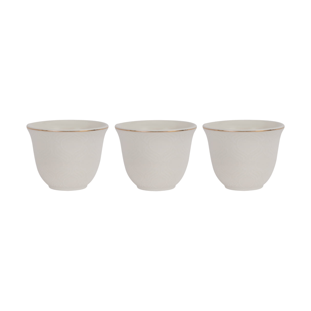 Royalford RF12826 12PC Bone China Cawa Cups 80ML| Premium White Espresso & Arabic Coffee Cups | Lightweight | Chip-Resistant | Microwave, Freezer & Dishwasher Safe