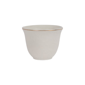 Royalford RF12826 12PC Bone China Cawa Cups 80ML| Premium White Espresso & Arabic Coffee Cups | Lightweight | Chip-Resistant | Microwave, Freezer & Dishwasher Safe