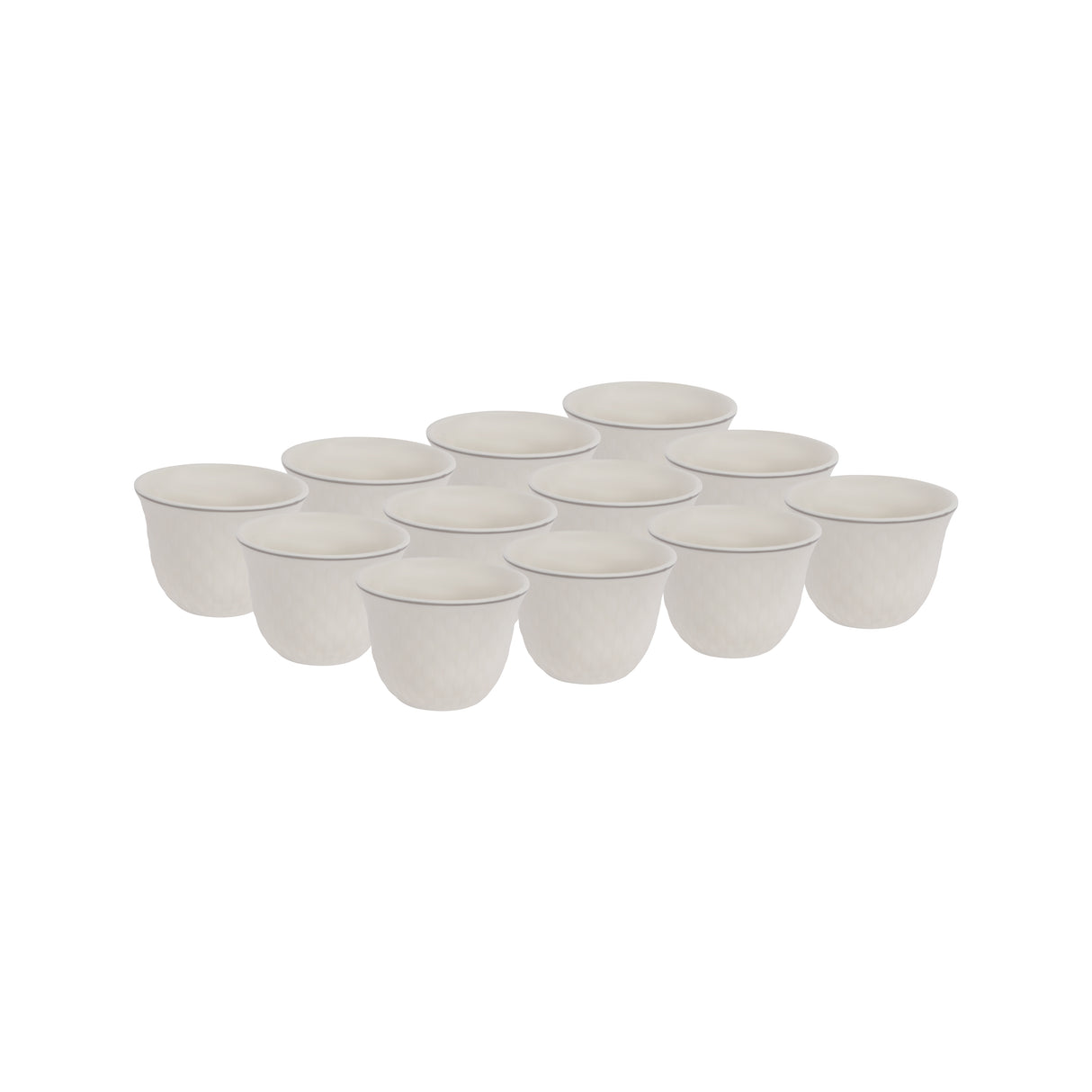 Royalford RF12827 Bone China Cawa Cups 12Pc Set | 80ML White Arabic Coffee & Tea Cups | Lightweight,  Chip Resistant, Microwave, Freezer & Dishwasher Safe Tableware