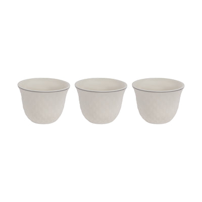 Royalford RF12827 Bone China Cawa Cups 12Pc Set | 80ML White Arabic Coffee & Tea Cups | Lightweight,  Chip Resistant, Microwave, Freezer & Dishwasher Safe Tableware