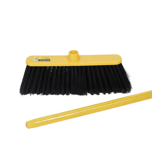 Royalford RF12831 RoyalBright Floor Broom | 32cm wide head with durable bristles and strong wooden handle| ergonomic design for efficient multipurpose cleaning|