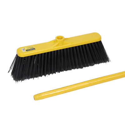 Royalford RF12832 Floor Broom| 39cm wide head and 120cm wooden handle| offering durable, ergonomic, multipurpose cleaning for floors, walls, ceilings and more|