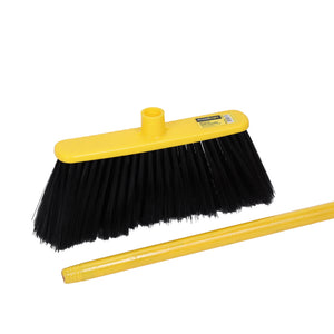 Royalford RF12833 Floor Broom| 34cm wide head with extra-long bristles and a sturdy 120cm wooden handle| ergonomic, multipurpose cleaning for home, walls & ceilings|