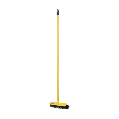 Royalford RF12834 RoyalBright Floor Broom| 29cm head, hard bristles & durable wooden handle| ergonomic design for precise & efficient multipurpose cleaning use|