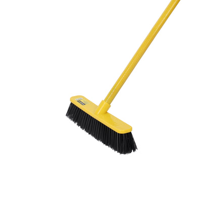 Royalford RF12834 RoyalBright Floor Broom| 29cm head, hard bristles & durable wooden handle| ergonomic design for precise & efficient multipurpose cleaning use|