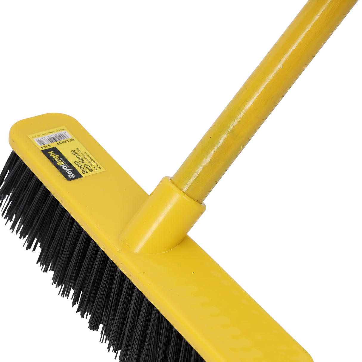 Royalford RF12834 RoyalBright Floor Broom| 29cm head, hard bristles & durable wooden handle| ergonomic design for precise & efficient multipurpose cleaning use|