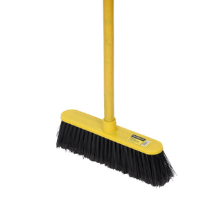 Royalford RF12835 Floor Broom| 29cm wide head, durable PP, PET & wooden handle| ergonomic grip, lightweight, ideal for floors, walls, ceilings & cobweb cleaning|