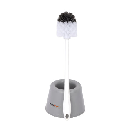 Royalford RF12839 CleanTech Toilet Brush with Holder| durable PP build, long handle & flexible bristles| hygienic holder, effective deep cleaning, ideal for daily use|