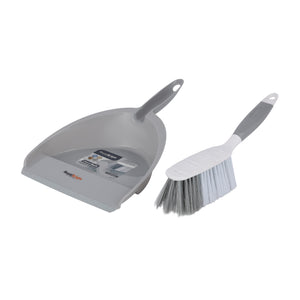 Royalford RF12840 CleanTech Dustpan and Brush Set | 23cm Durable Hand Broom | Plastic Dust Pan| Ergonomic Handle | Household Cleaning Tool for  Kitchen, Office & Home