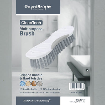 Royalford RF12843 Multipurpose Brush| hard bristles, ergonomic grip & durable PP+TPR construction| for deep cleaning tiles, floors, sinks, and kitchen surfaces|