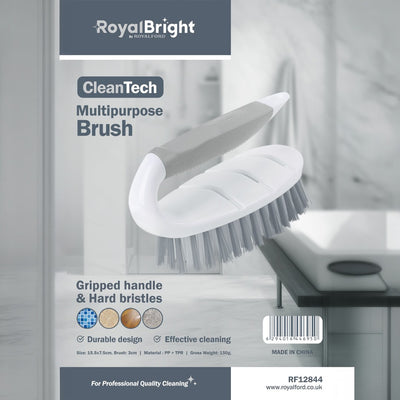 Royalford RF12844 CleanTech Multipurpose Brush| gripped handle and hard bristles| durable, ergonomic design for effective cleaning of tiles, floors and surfaces|
