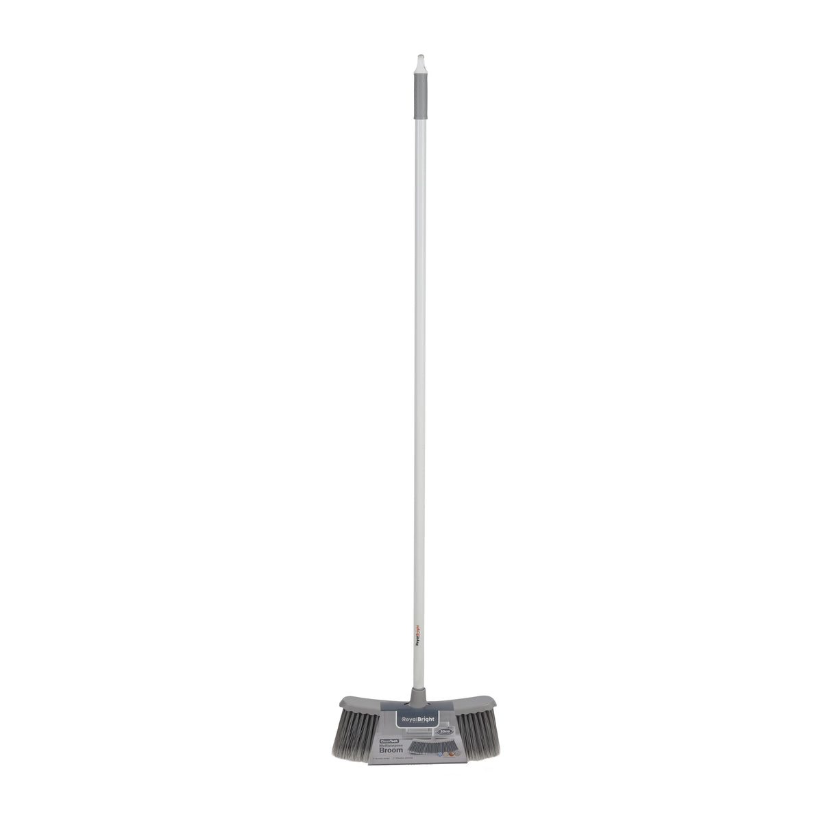 Royalford RF12845 CleanTech Multipurpose Broom 33cm with 130cm Long Handle | Strong Bristles |  Durable Floor Cleaning Broom for Tiles, Wood, Marble, Walls & Ceilings