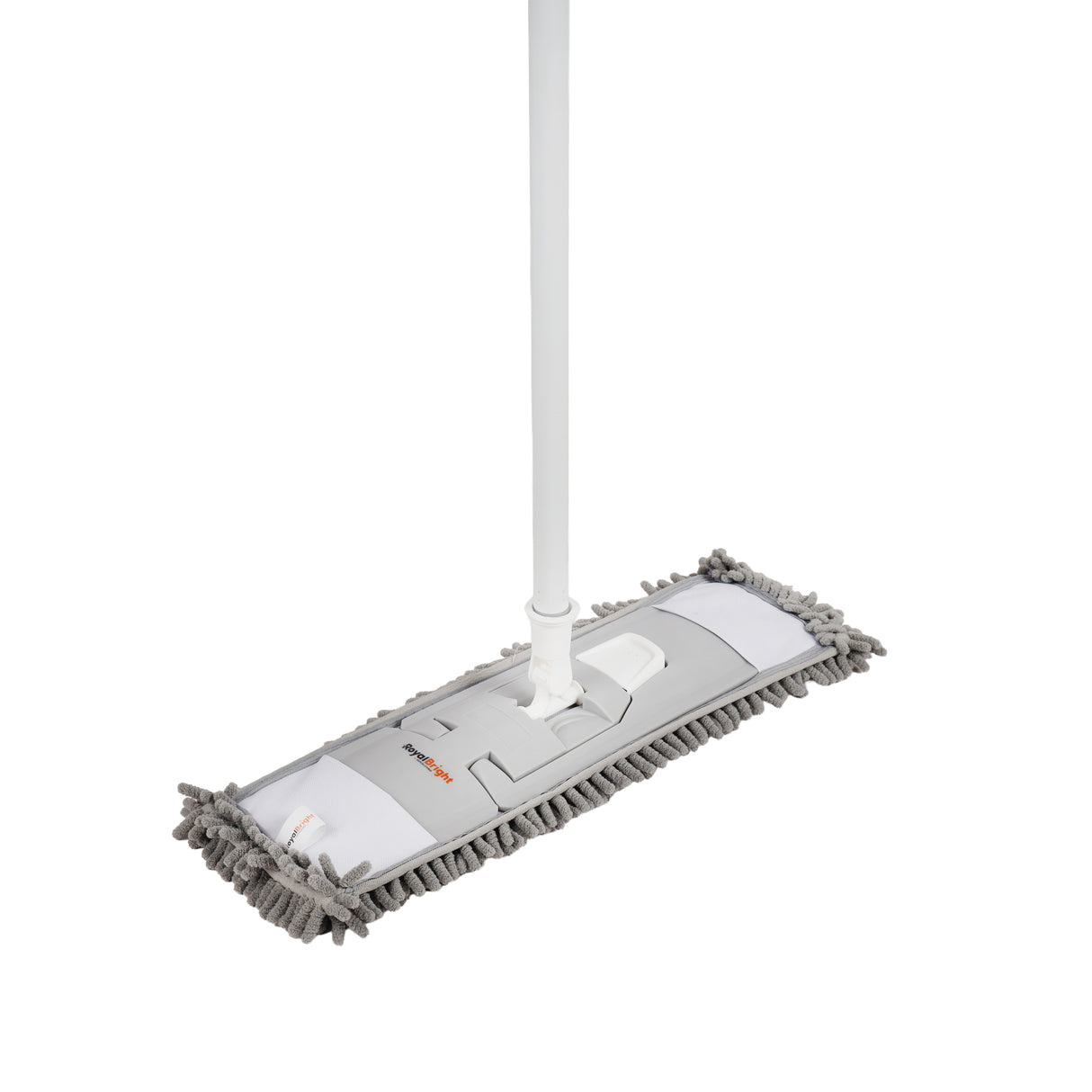 Royalford RF12846 CleanTech 40cm Microfiber Flat Mop | Flexible Head | 130cm Handle| High Water Absorbency | Fast Drying | Durable Floor Cleaning Mop for Home & Office