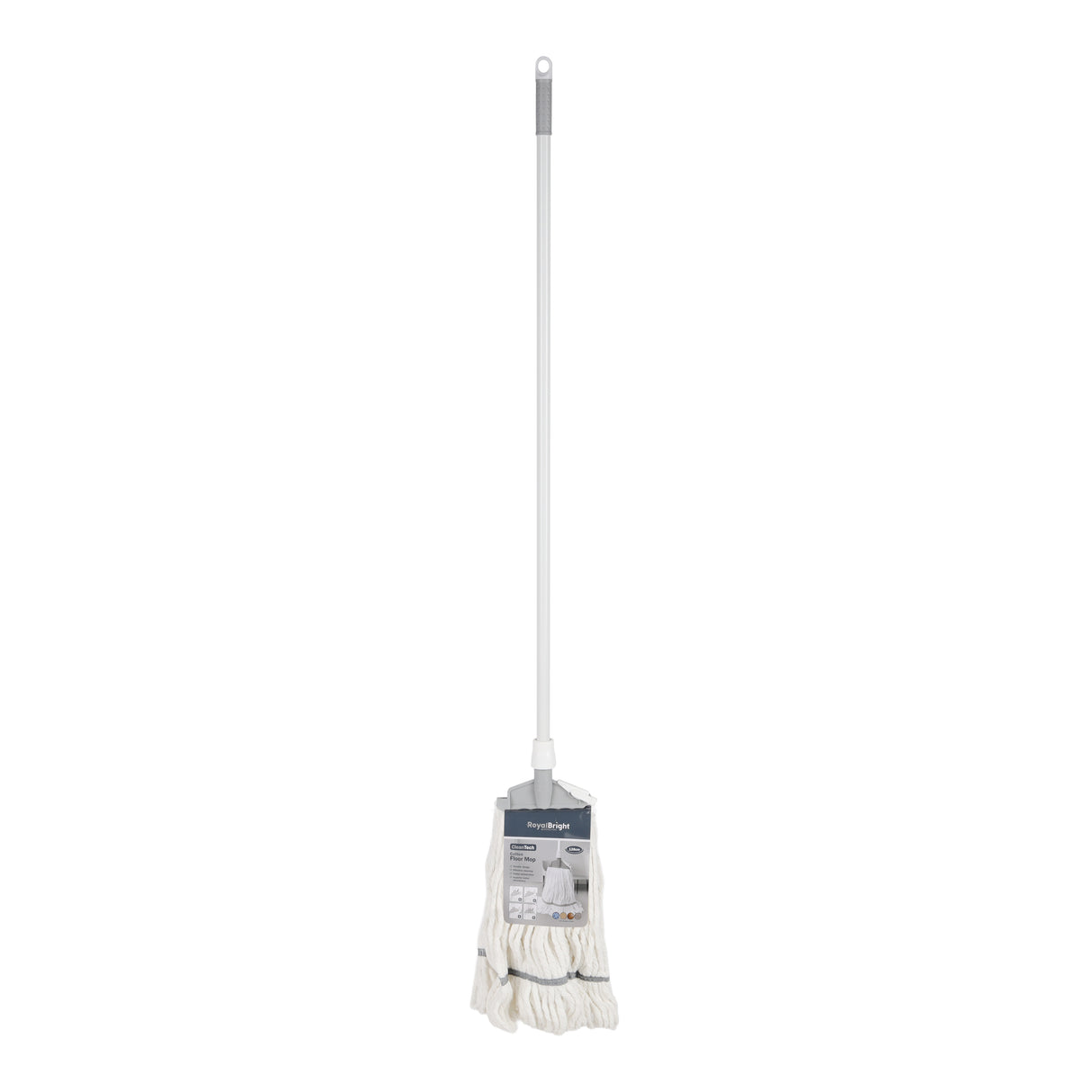 Royalford RF12849 CleanTech Cotton Floor Mop | 128cm Handle | High Absorbency Durable Wet Mop for Tile, Marble, Wooden & Granite Floors | Heavy Duty Home Cleaning Mop
