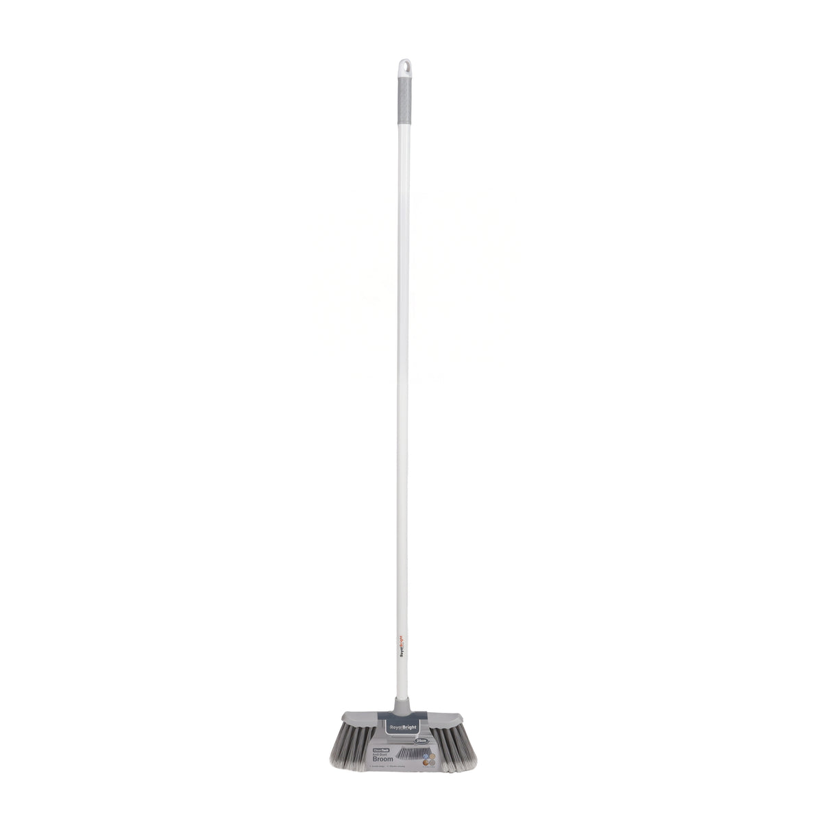 Royalford RF12852 CleanTech Anti-Dust Broom 25cm with Iron Handle | Multipurpose Floor Cleaning Broom for Tile, Wood, Marble Floors | Sweeping Brush for Cleaning Use