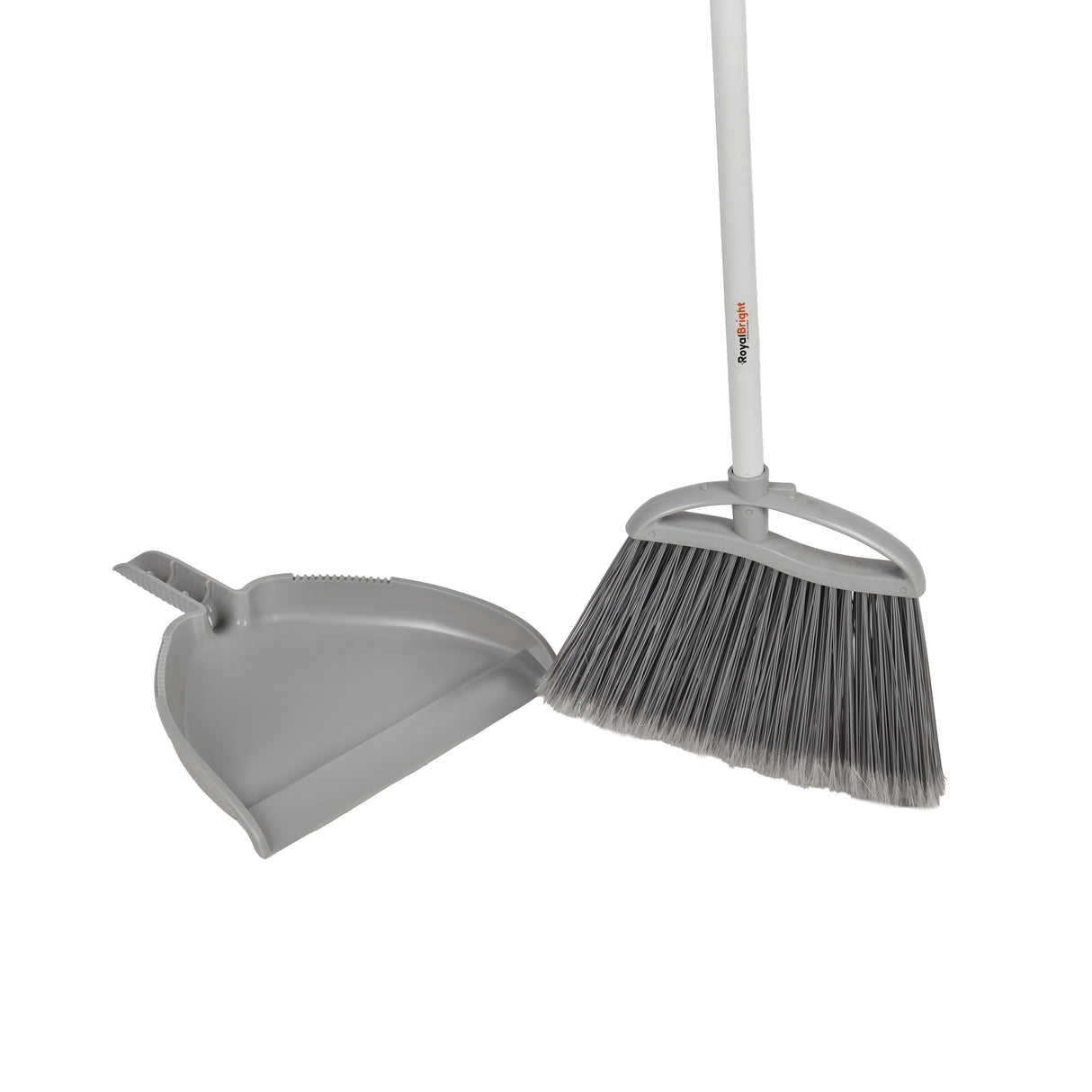 Royalford RF12854 CleanTech 33cm Dustpan & Broom Set | Durable Iron & Plastic Build | 130cm Long Handle | Multipurpose Floor,  Wall & Ceiling Cleaning Tool | Easy to Use
