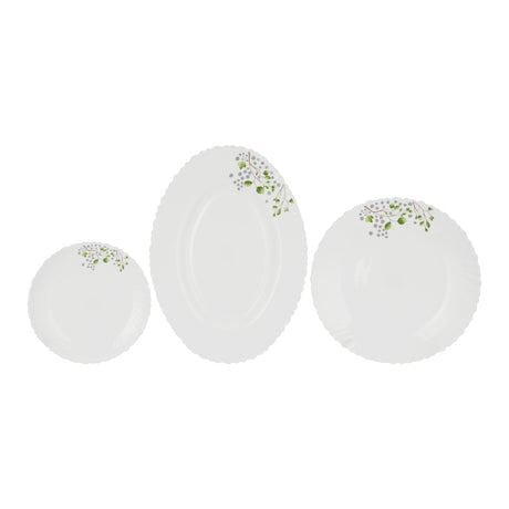 Royalford RF12881 Opalware Dinner Set 42 Pieces | Premium Lightweight Microwave & Dishwasher Safe Dinnerware Plates, Bowls & Spoons for Elegant Everyday Dining at Home
