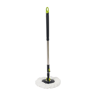 RoyalFord RF12883 CleanMax Spin Easy Mop with 26L bucket | 360° rotating microfiber mop, hands-free spin system, wheels, & durable stainless steel handle for cleaning.