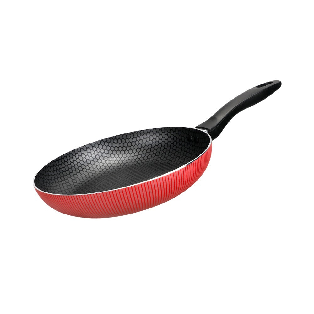RoyalFord RF12884 Scarlet Honeycomb Frypan 24cm | Non-Stick Aluminium Pan| PTFE & PFOA Free| Durable Cookware with Bakelite Handle |Perfect for Gas, Ceramic & Halogen Use