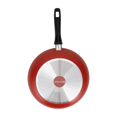 Royalford RF12886 Scarlet Honeycomb 28cm Frypan | Durable Non-Stick Aluminium Frying Pan with Honeycomb Coating | Heat-Resistant Bakelite Handle for Everyday Cooking