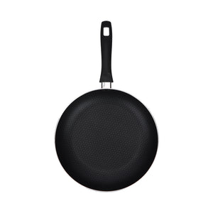 Royalford RF12887 Scarlet Honeycomb 30cm Non-Stick Frypan | Press Aluminium Body| Durable Honeycomb Coating | Heat-Resistant Exterior | Ergonomic Bakelite Handle