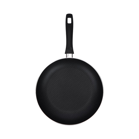 Royalford RF12887 Scarlet Honeycomb 30cm Non-Stick Frypan | Press Aluminium Body| Durable Honeycomb Coating | Heat-Resistant Exterior | Ergonomic Bakelite Handle