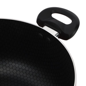 Royalford RF12888 22cm Scarlet Honeycomb Casserole with Lid| Premium Non-Stick Cooking Pot |Tempered Glass Lid| Ergonomic Heat-Resistant Handles for Effortless Cooking