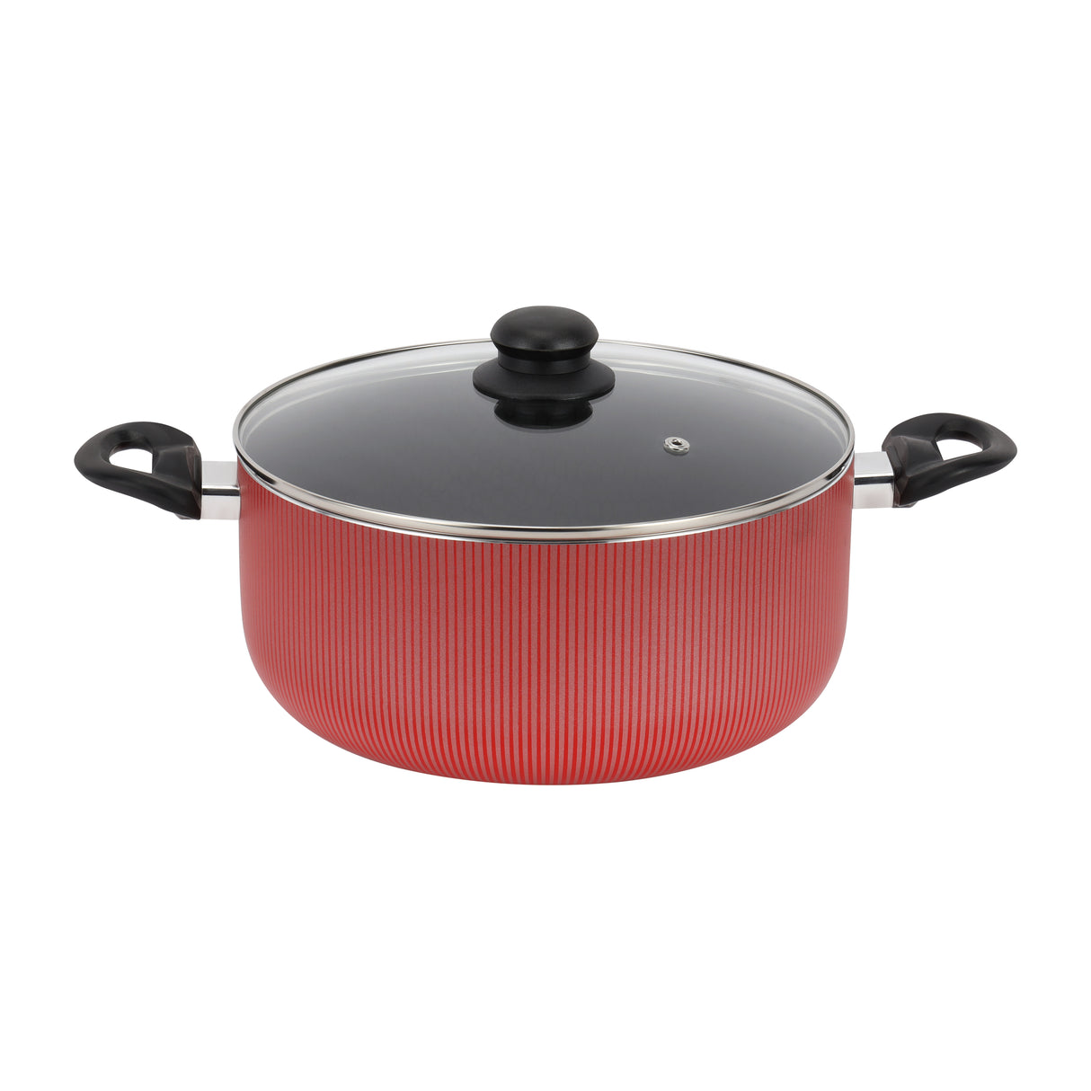 Royalford RF12891 Scarlet Honeycomb Casserole 28cm with durable non-stick coating| tempered glass lid, heat resistant body and gas compatibility for everyday use