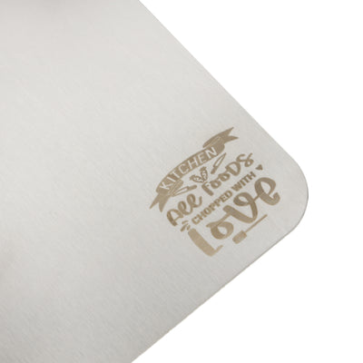 Royalford RF12900 Stainless Steel Chopping Board 31x21cm | Food-Grade BPA-Free Cutting Board | Durable, Scratch-Resistant, Hygienic & Easy to Clean Kitchen Prep Board