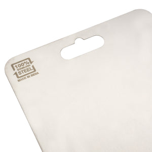 Royalford RF12900 Stainless Steel Chopping Board 31x21cm | Food-Grade BPA-Free Cutting Board | Durable, Scratch-Resistant, Hygienic & Easy to Clean Kitchen Prep Board