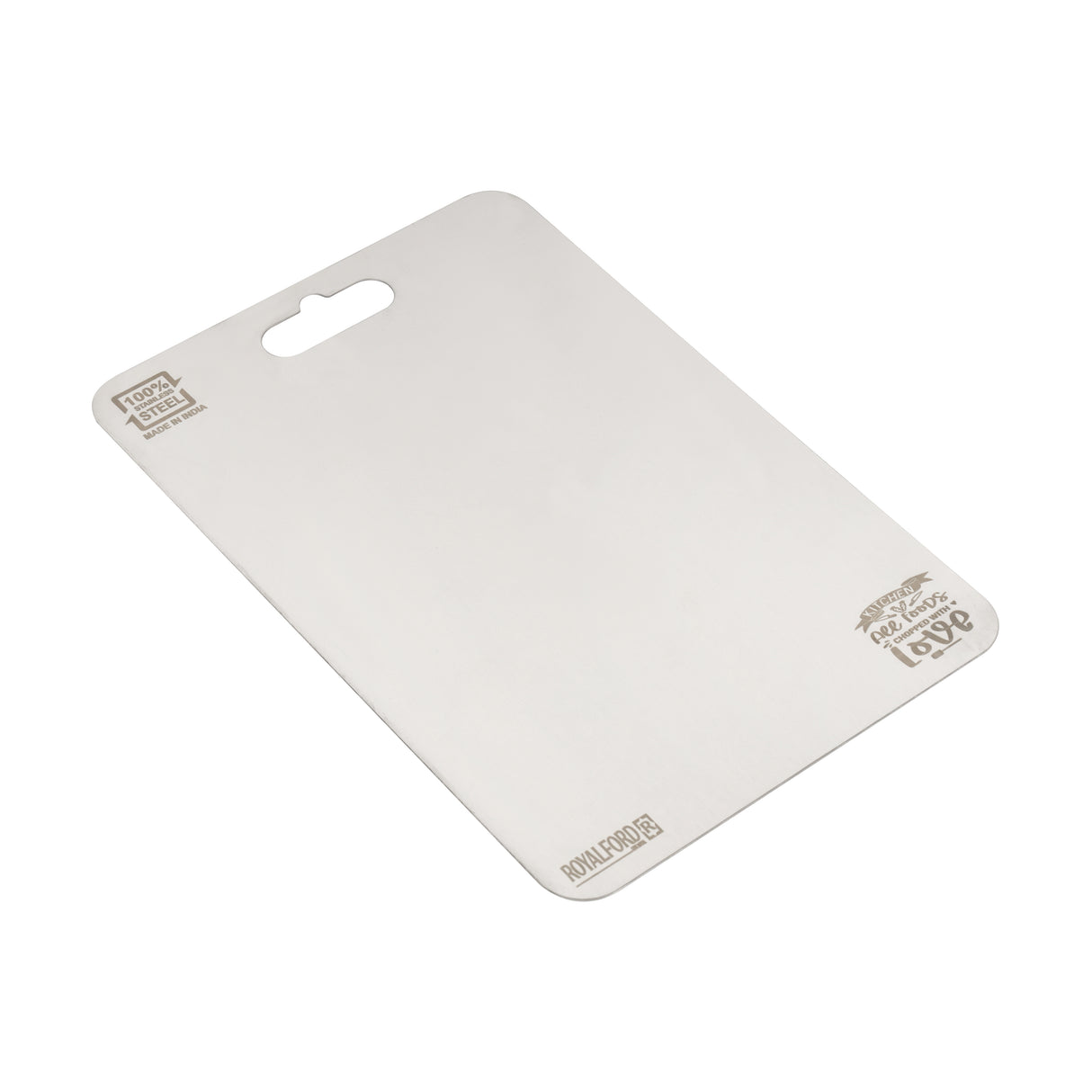 Royalford RF12901 Stainless Steel Chopping Board |Food Grade, BPA Free | Scratch Resistant |  Durable |  Easy to Clean Cutting Board for Hygienic Kitchen Food Preparation