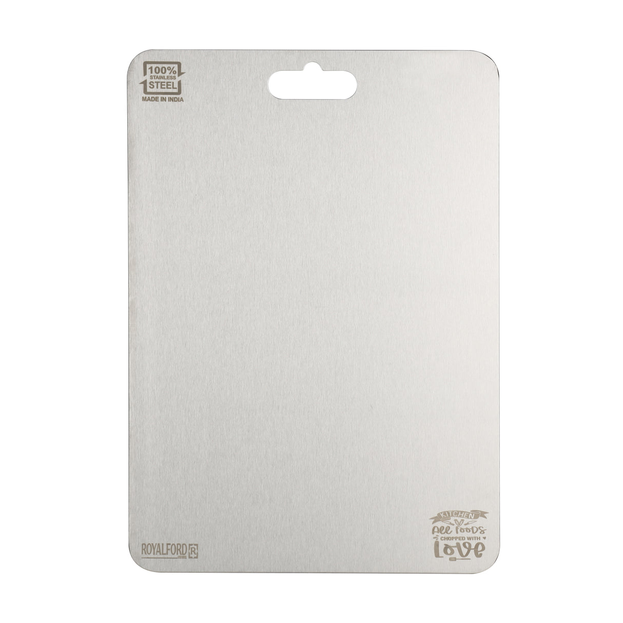 Royalford RF12901 Stainless Steel Chopping Board |Food Grade, BPA Free | Scratch Resistant |  Durable |  Easy to Clean Cutting Board for Hygienic Kitchen Food Preparation