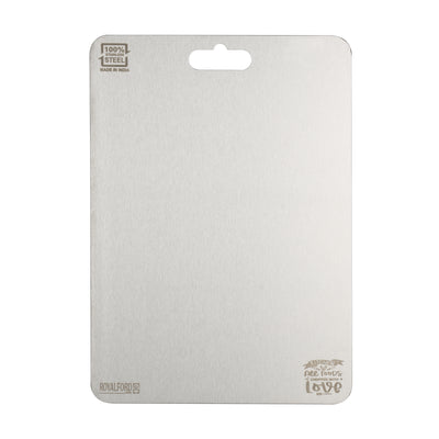 Royalford RF12901 Stainless Steel Chopping Board |Food Grade, BPA Free | Scratch Resistant |  Durable |  Easy to Clean Cutting Board for Hygienic Kitchen Food Preparation