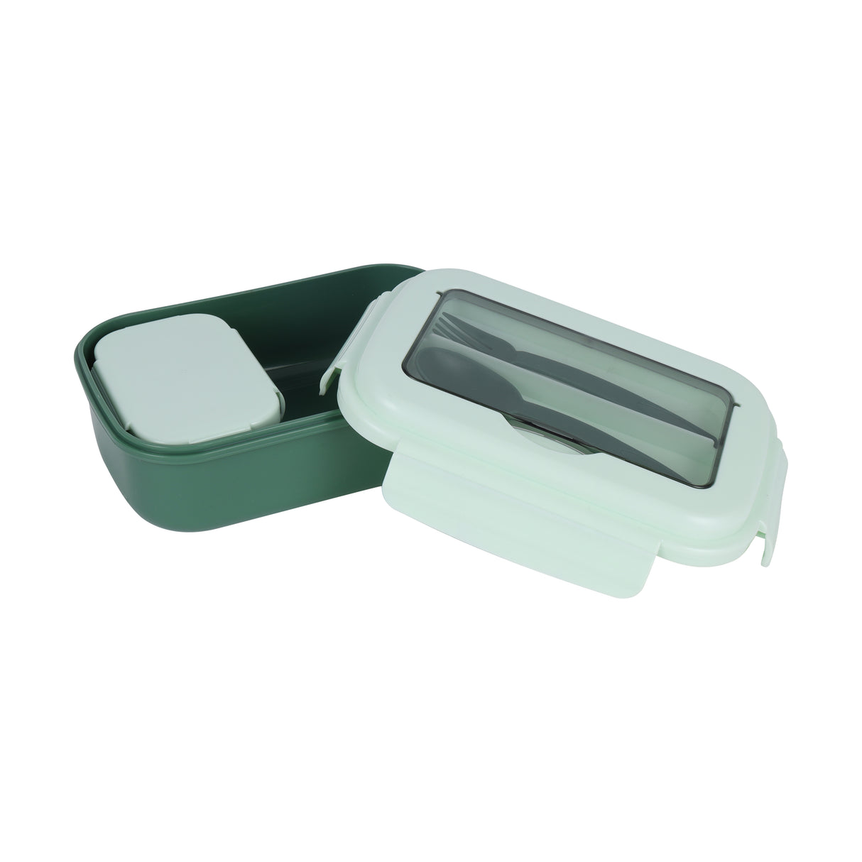 Royalford RF12905 Lunch Box with Spoon & Fork| Airtight, BPA Free, 700ml + 200ml Food & Container| Dual Compartment, Leak Resistant & Durable Compact Lunch Storage|