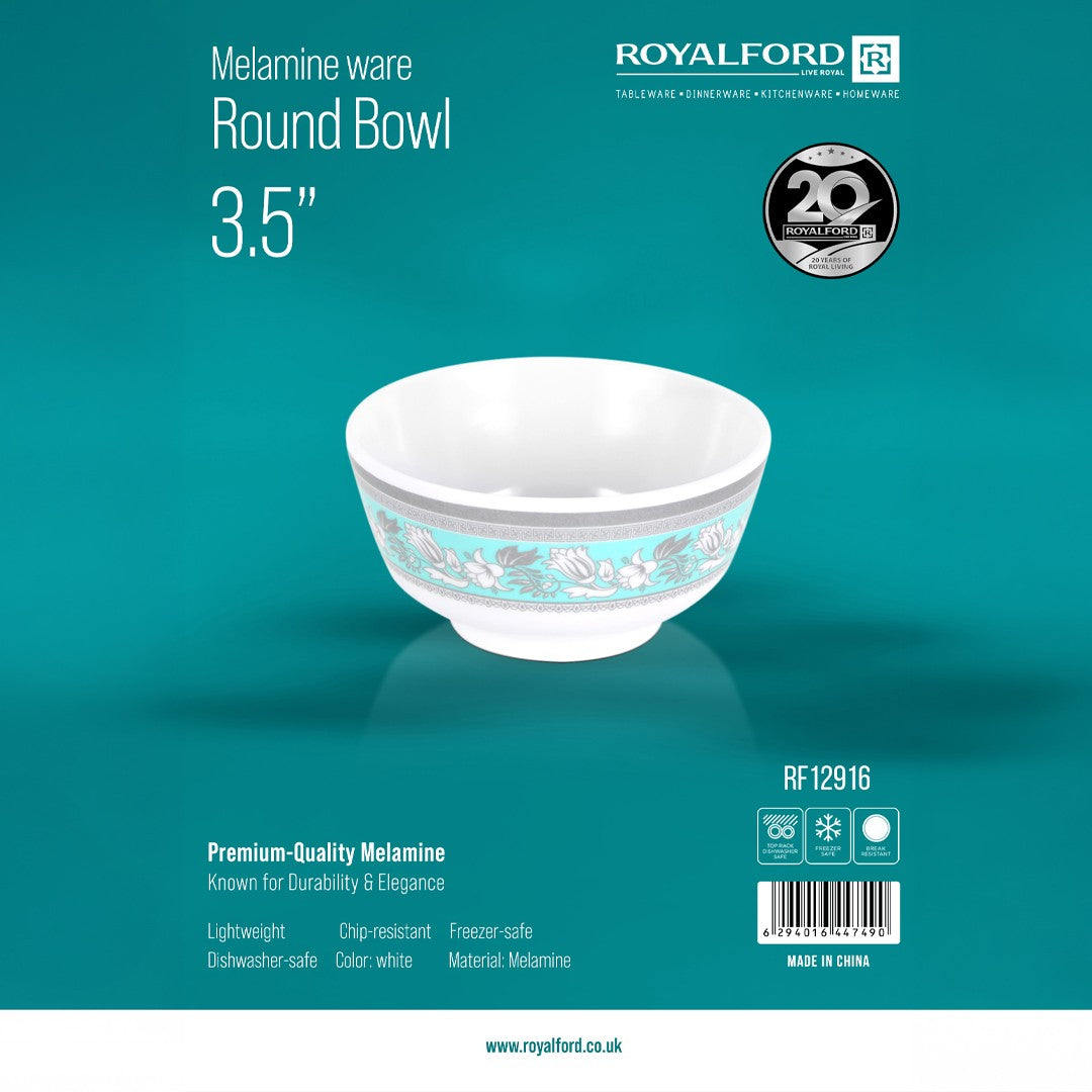RoyalFord RF12916 Melamine Round Bowl | 3.5 Inch | Lightweight,  Chip Resistant,  Durable Dishwasher & Freezer Safe Serving Bowl | Perfect for Snacks & Dessert Use