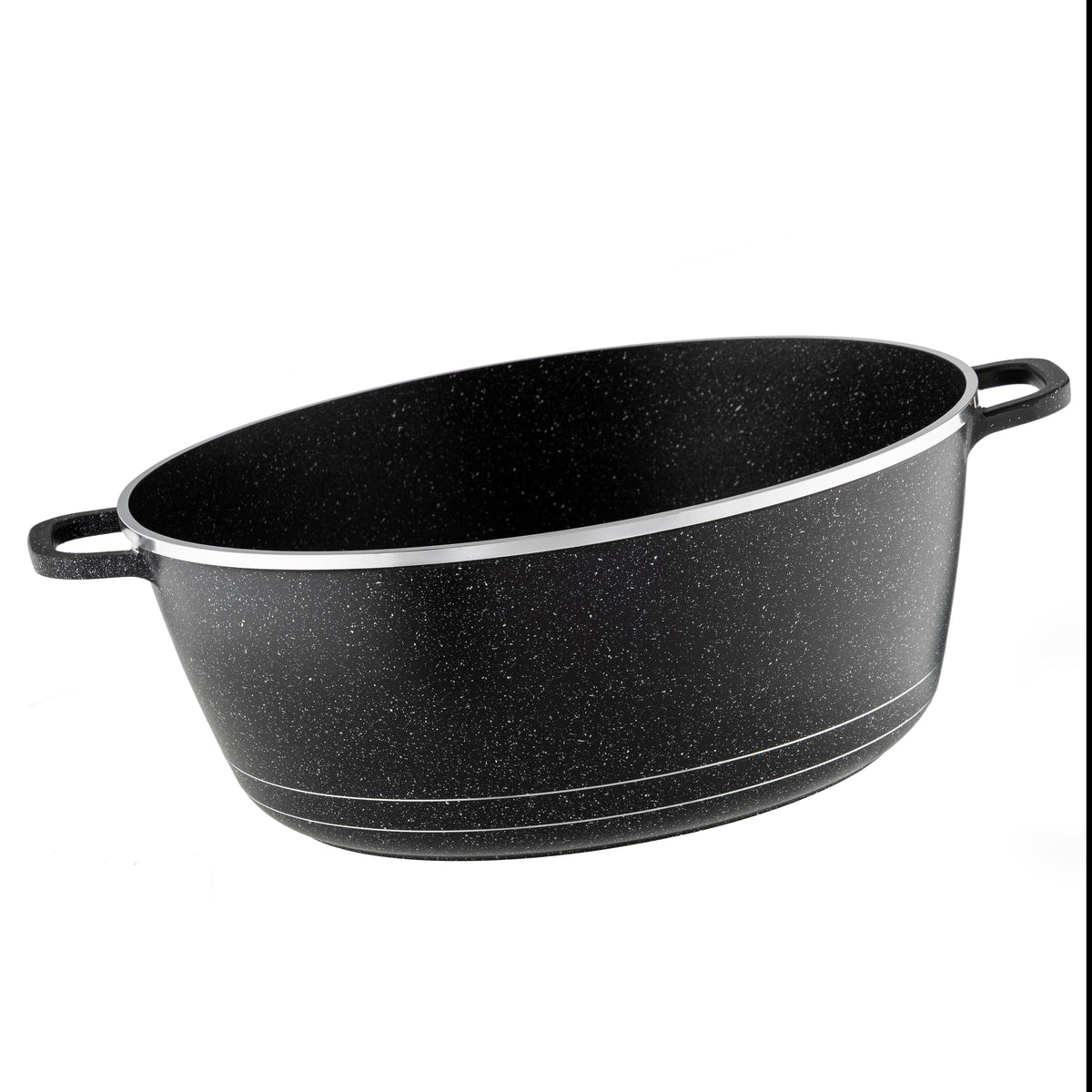 Royalford RF12921 44cm Die-Cast Aluminium Casserole with Lid | 5-Layer Granite Non-Stick Large Capacity Cooking Pot for Family Meals |Gas, Ceramic & Induction Compatible