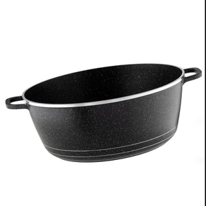Royalford RF12921 44cm Die-Cast Aluminium Casserole with Lid | 5-Layer Granite Non-Stick Large Capacity Cooking Pot for Family Meals |Gas, Ceramic & Induction Compatible