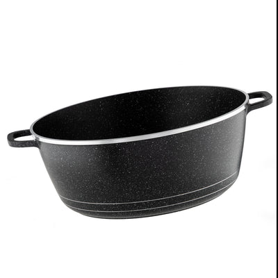 Royalford RF12921 44cm Die-Cast Aluminium Casserole with Lid | 5-Layer Granite Non-Stick Large Capacity Cooking Pot for Family Meals |Gas, Ceramic & Induction Compatible