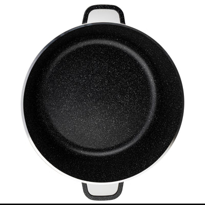 Royalford RF12921 44cm Die-Cast Aluminium Casserole with Lid | 5-Layer Granite Non-Stick Large Capacity Cooking Pot for Family Meals |Gas, Ceramic & Induction Compatible