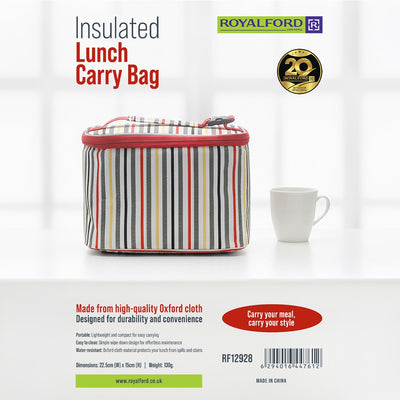 Royalford RF12928 Insulated Lunch Carry Bag | Oxford Cloth Thermal Lunch Bag | Water-Resistant Portable Food Storage Bag | Perfect for Work, School, Office & Travel
