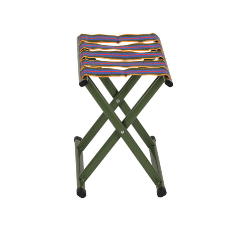 Royalford RF12939 Foldable Camping Stool | Heavy Duty Iron Frame & Durable Woven Seat – Portable Outdoor Folding Stool for Camping, Fishing, Picnic & Garden Use