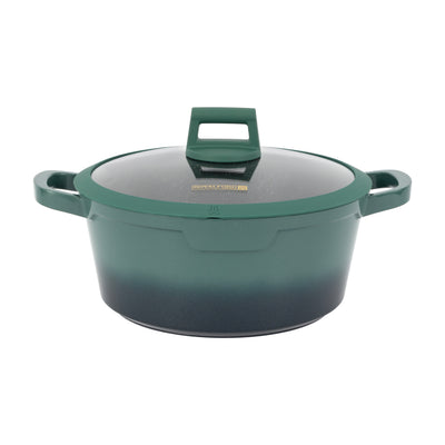 Royalford RF12950  12 Pcs Die-Cast Cookware Set | Premium Granite Coated Non-Stick Induction Ready Casseroles with Glass Lids, Silicone Pot Holders & 6 Layer Build