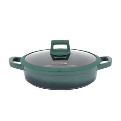 Royalford RF12950  12 Pcs Die-Cast Cookware Set | Premium Granite Coated Non-Stick Induction Ready Casseroles with Glass Lids, Silicone Pot Holders & 6 Layer Build