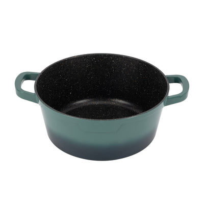 Royalford RF12950  12 Pcs Die-Cast Cookware Set | Premium Granite Coated Non-Stick Induction Ready Casseroles with Glass Lids, Silicone Pot Holders & 6 Layer Build