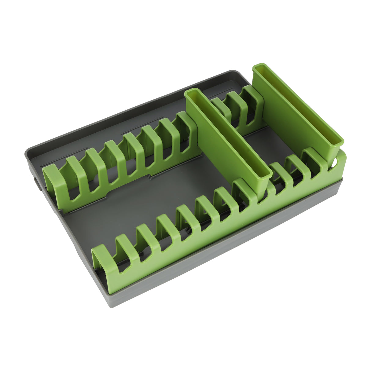 Royalford RF12959 Dish Rack with Cutlery Holder | 10 Plate Capacity | Detachable Drain Board| Space Saving PP Plastic Kitchen Organizer for Countertop & Sink Area Use